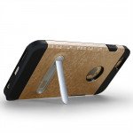 Wholesale iPhone 7 Pixel Armor Hybrid Kickstand Case (Silver)